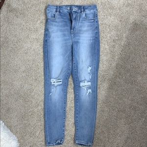 curvy high rise american eagle jeans
